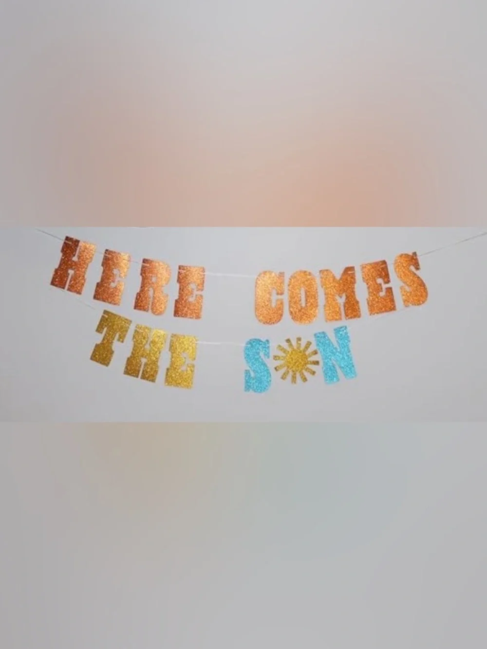 Here comes the son pre-strung banner